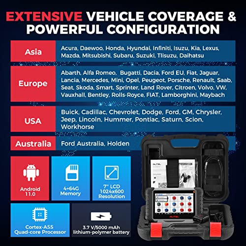 Autel MaxiCOM MK808S-TS Scanner, 2024 Complete TPMS Check/Activate/Relearn Tool, Same as MX808S-TS MK808Z-TS, 28+Service, BT Full System Scan,Bidirectional, FCA AutoAuth,Upgrade of MK808BT PRO MK808S T1028