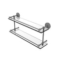 22 in. Tempered Double Glass Shelf with Gallery Rail Matte Gray Z4746