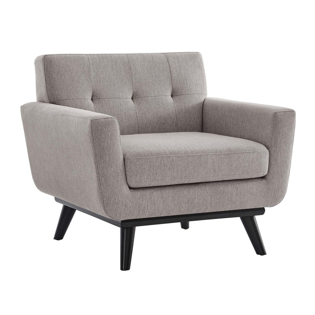 Light Gray Herringbone Fabric Armchair N5434