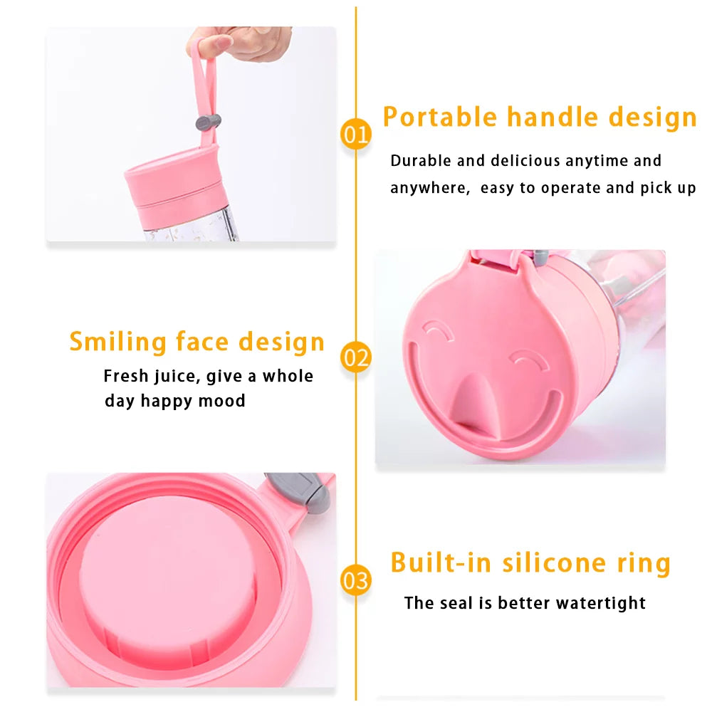 Portable Mini Blender USB Rechargeable Pink Z9893