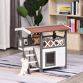 3-Story Wooden Cat House with Balcony J60276