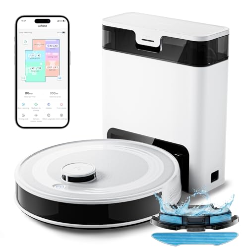 LiDAR Robot Vacuum and Mop, 450ml Dustbin, 150 Mins Runtime H4089