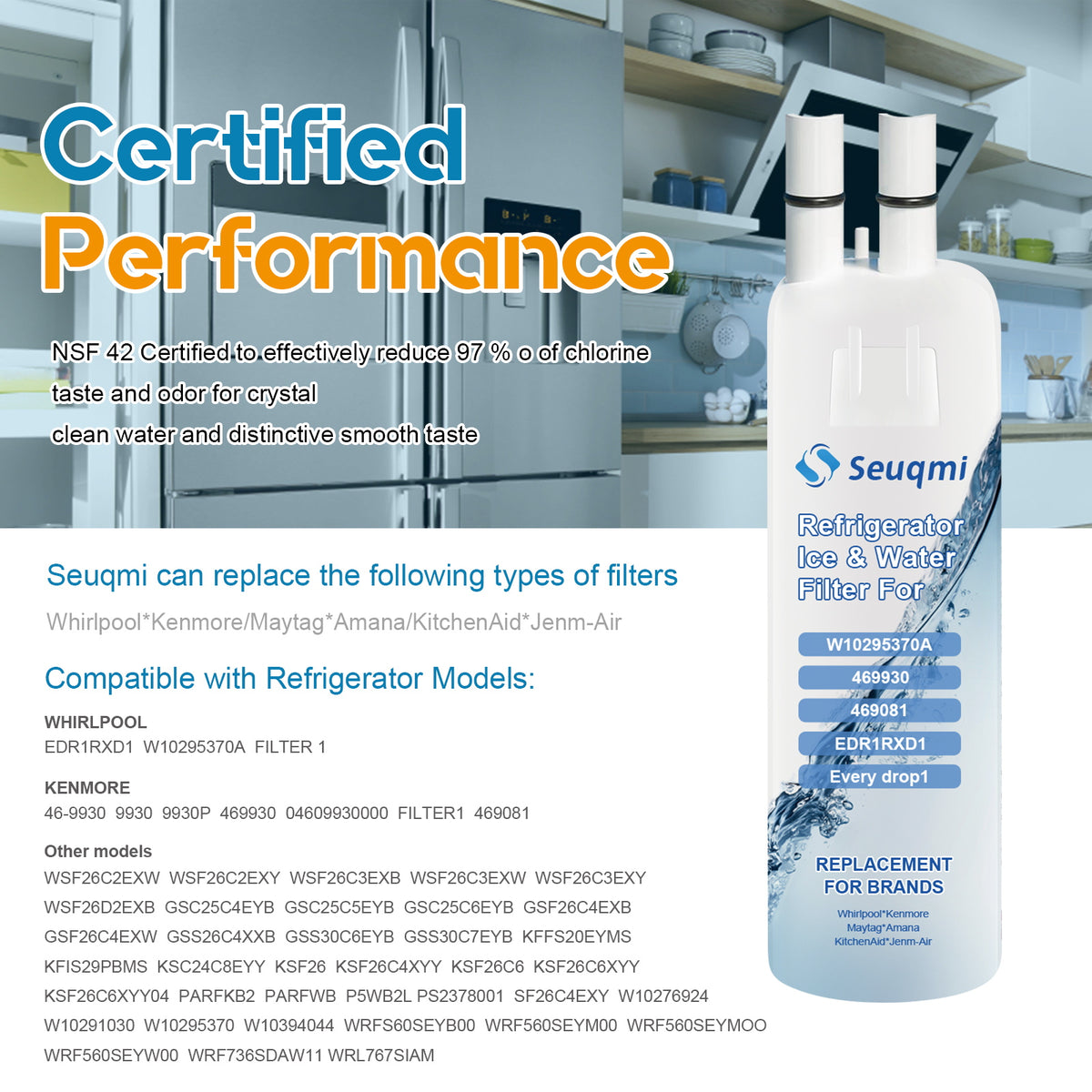3PCS Water Filter Replacement X105