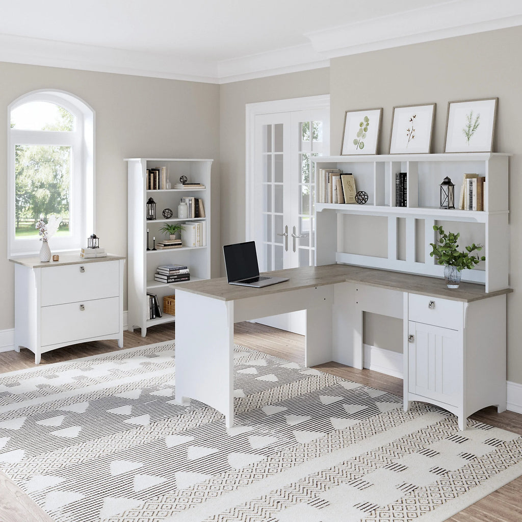 60" L Shaped Desk with Storage M23789