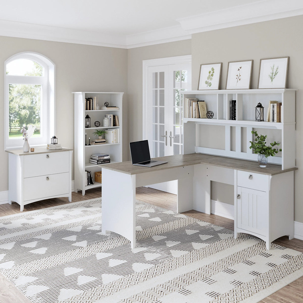 60" L Shaped Desk with Storage M23789