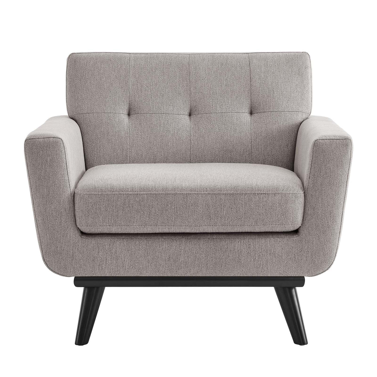 Light Gray Herringbone Fabric Armchair N5434