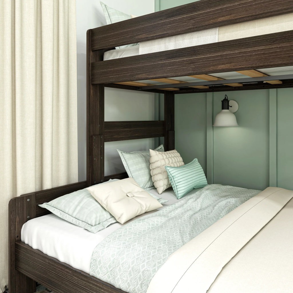 Barnwood Brown Twin XL Over Queen Platform Bunk Bed C12736
