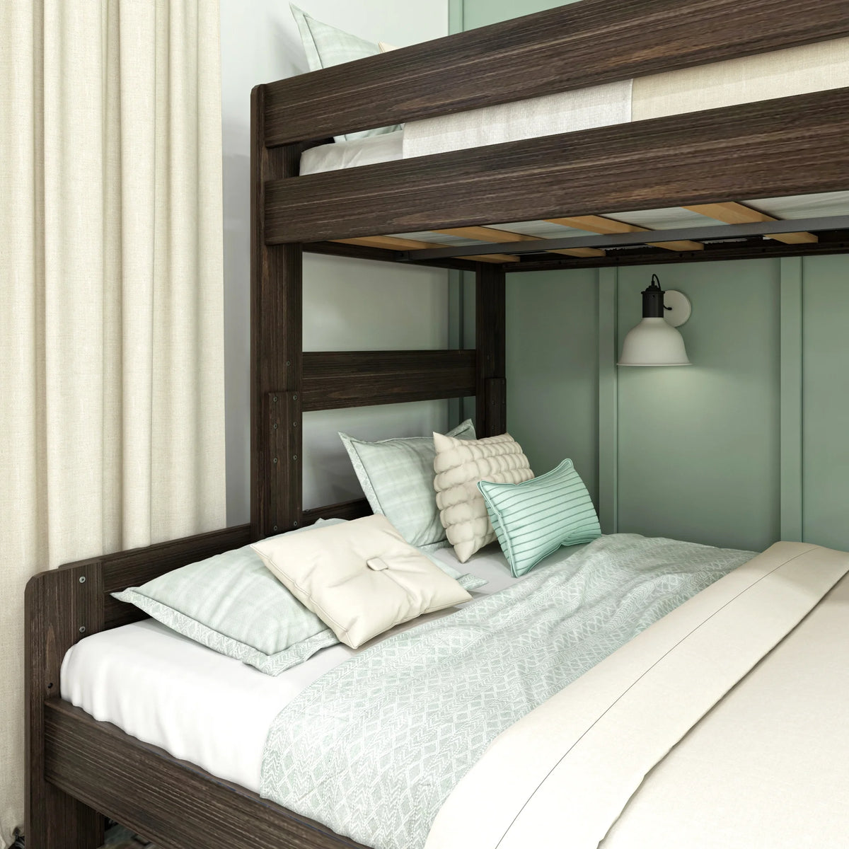 Barnwood Brown Twin XL Over Queen Platform Bunk Bed C12736