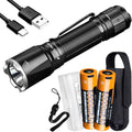 Tactical Flashlight with 2X 5000mAh USB-C Rechargeable Battery R95938