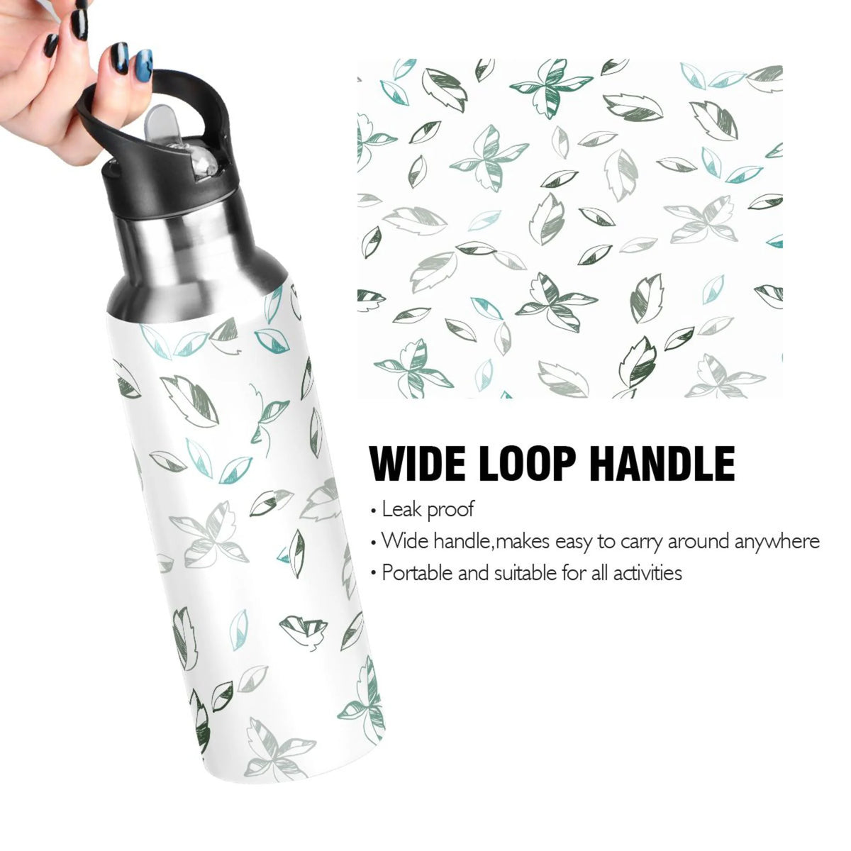 Stainless Steel Insulated Water Bottle with Straw Lid E486884