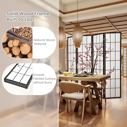 4 Panel 6FT Folding Privacy Screen, White B53373