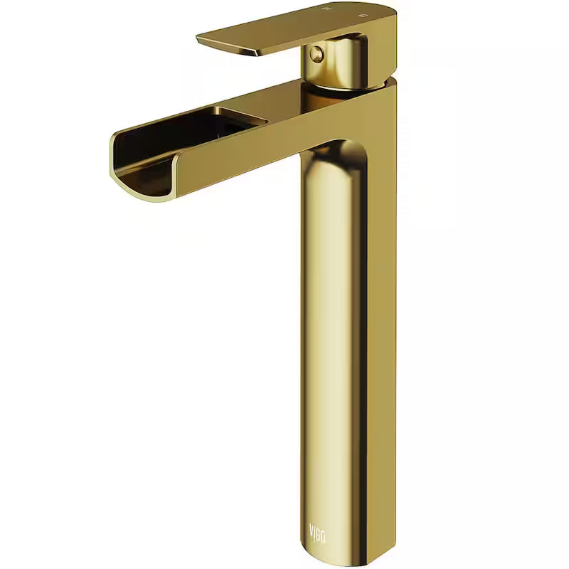 Single Handle Single-Hole Bathroom Vessel Faucet Matte Brushed Gold O227