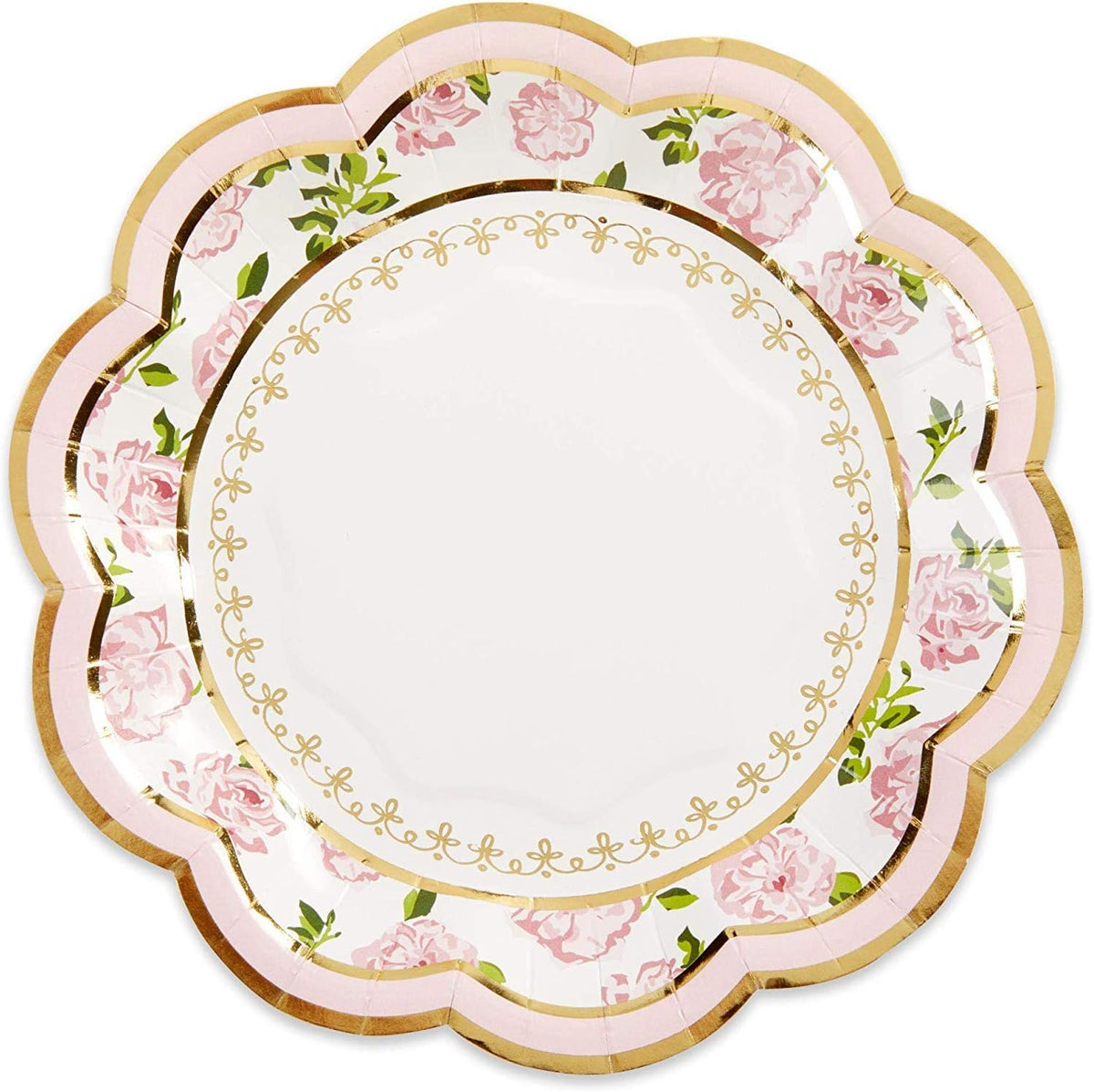 32 Pcs 7 Inch Pink Floral Paper Plates W3767