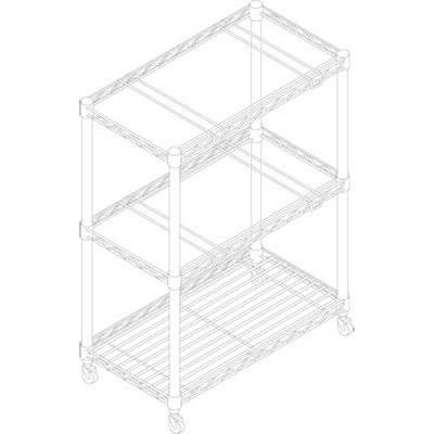 Black 2 Tier Rolling File Cart D777