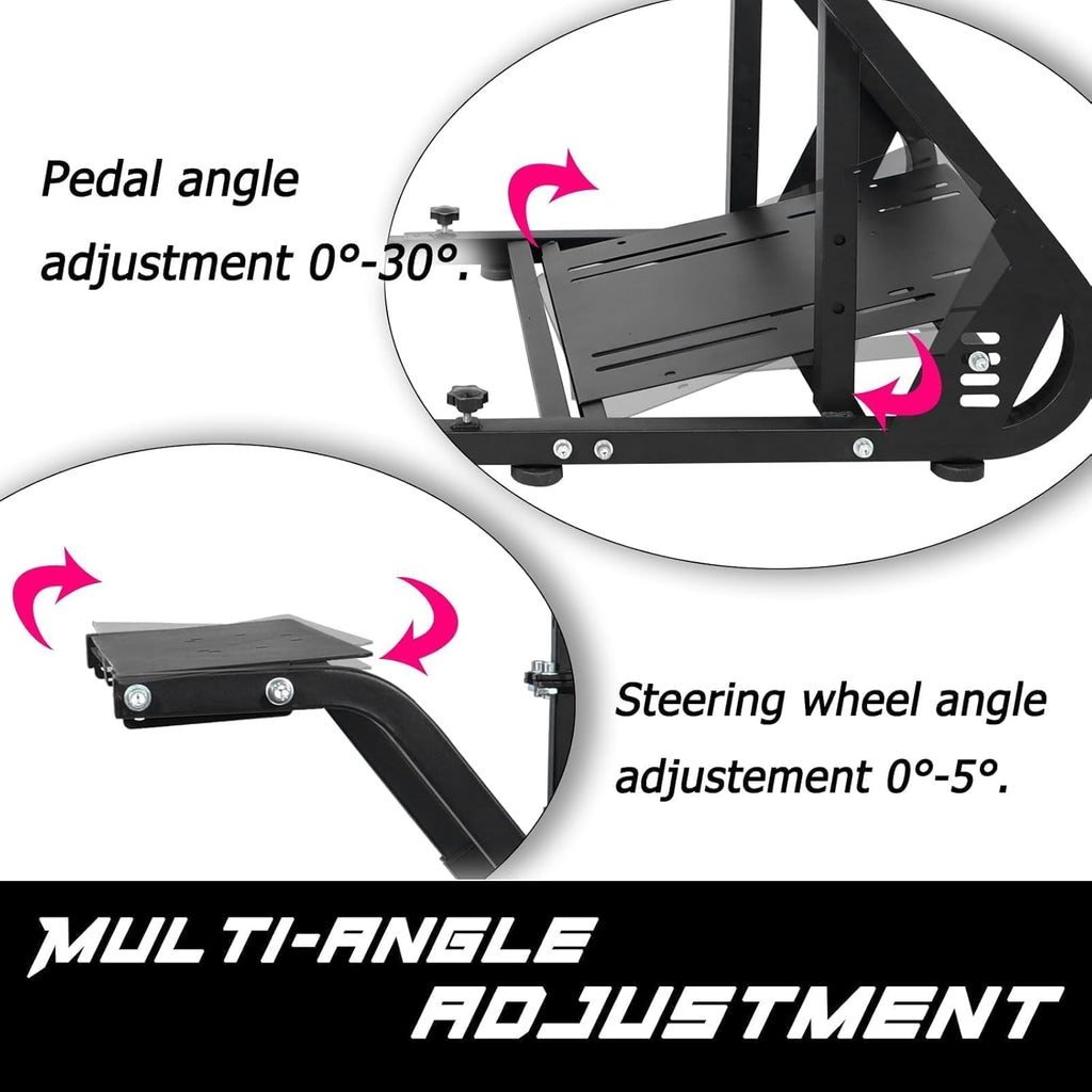 Black Seat TV VR Sim Racing Simulator Cockpit with Monitor Stand B57158