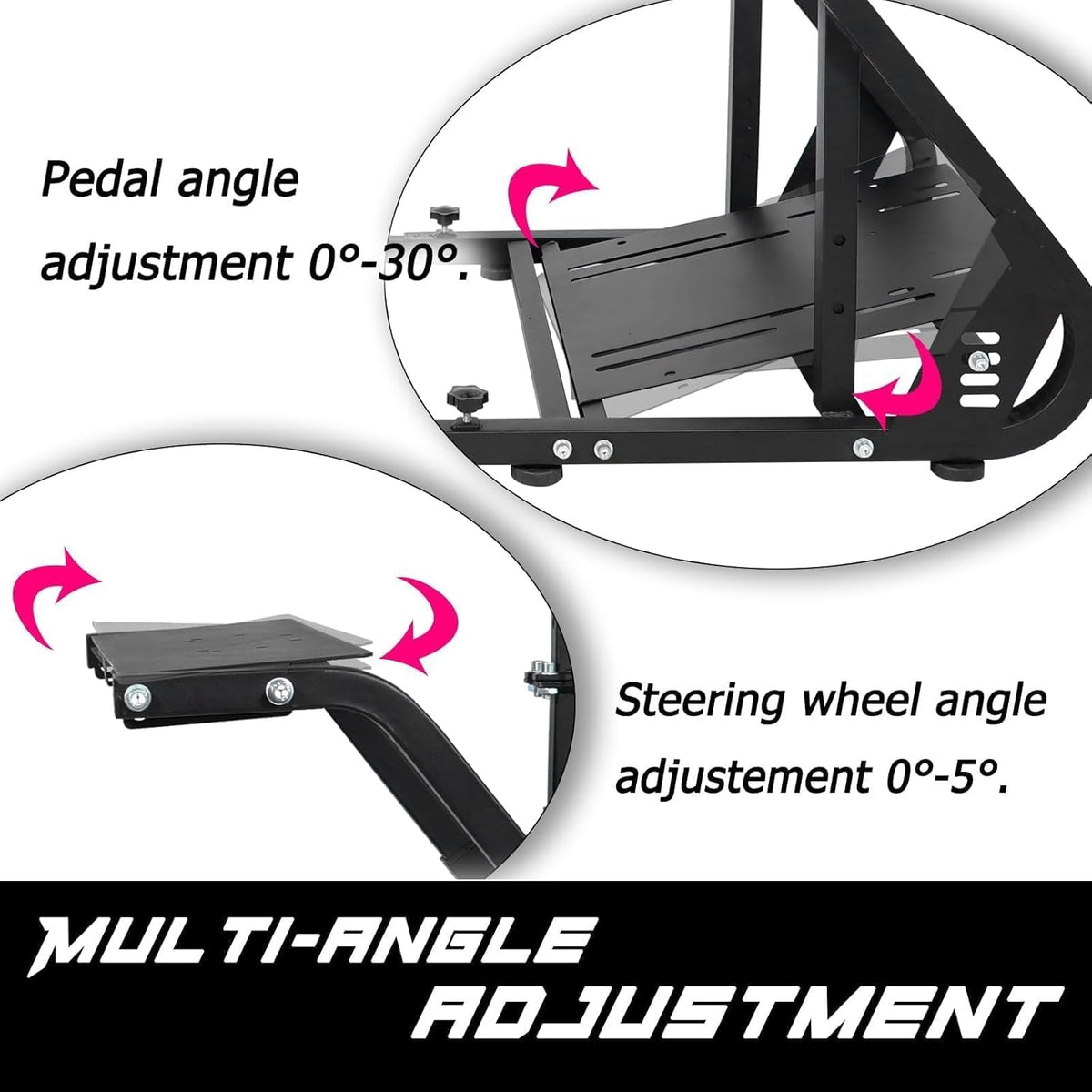 Black Seat TV VR Sim Racing Simulator Cockpit with Monitor Stand B57158