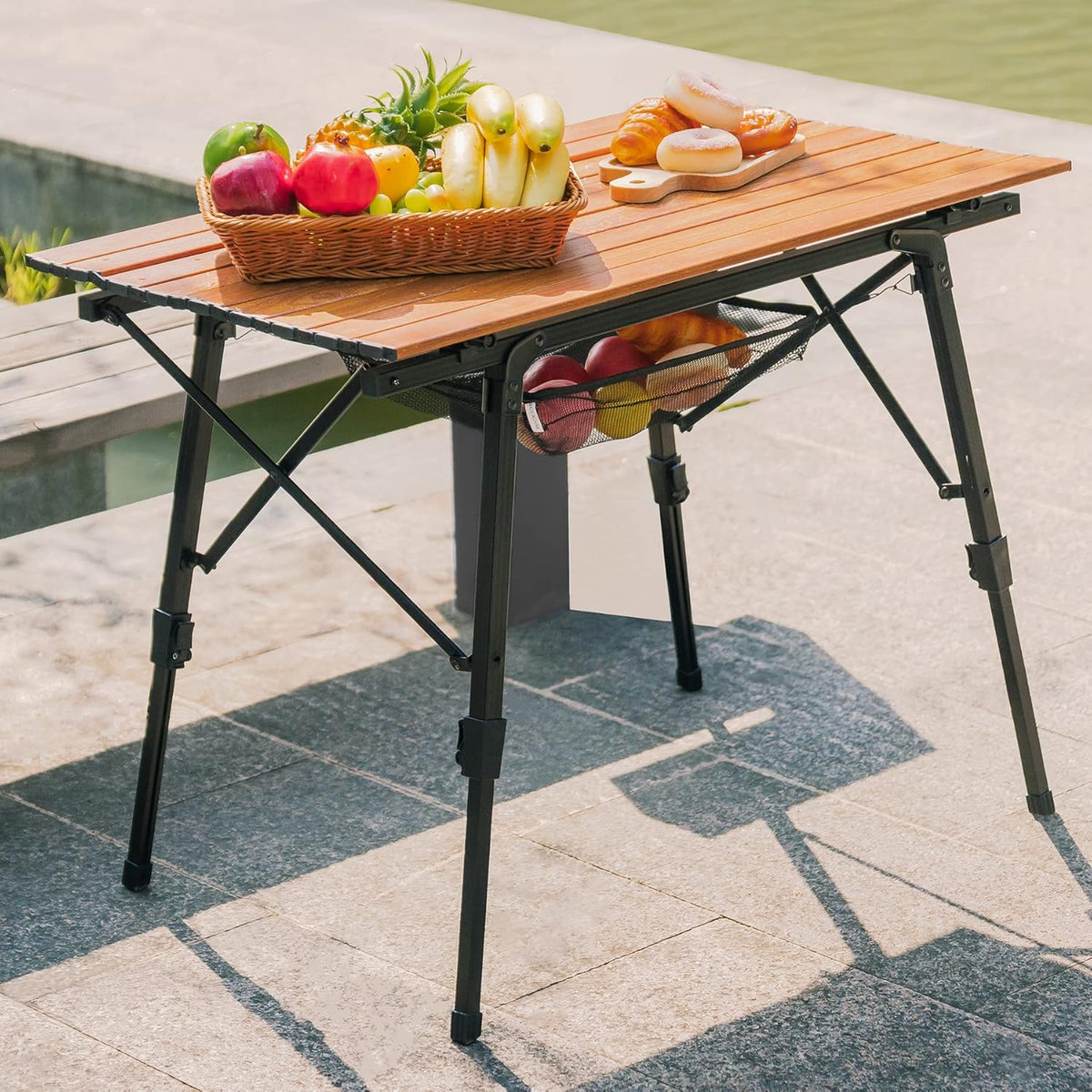 Folding Camping Table Aluminum with Mesh Layer L2594