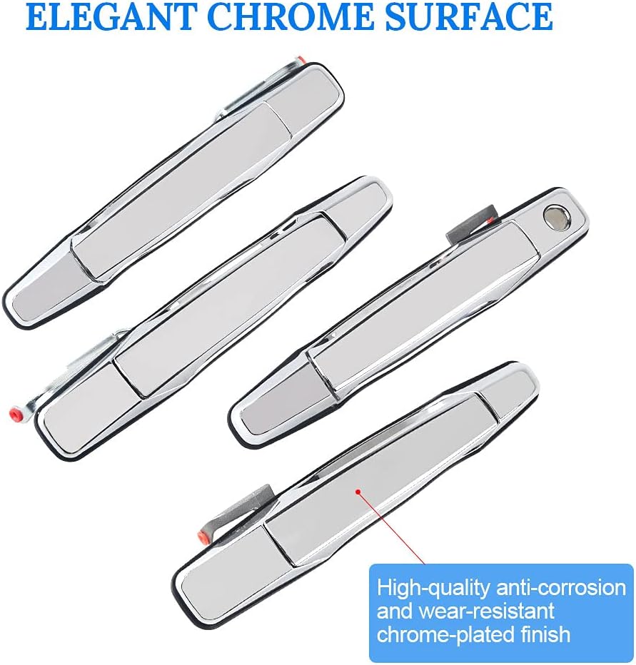 Exterior Chrome Door Handle 4Pcs Front & Rear Driver & Passenger Side P76917