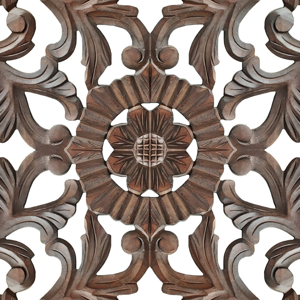 Burnt Brown Square Wooden Wall Panel S5176