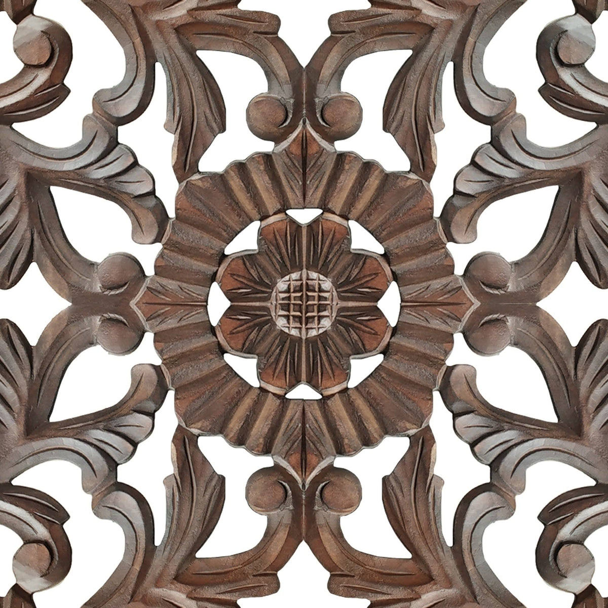 Burnt Brown Square Wooden Wall Panel S5176