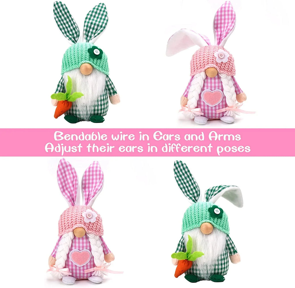 2 Pack Handmade Plush Gnome Decor U9129