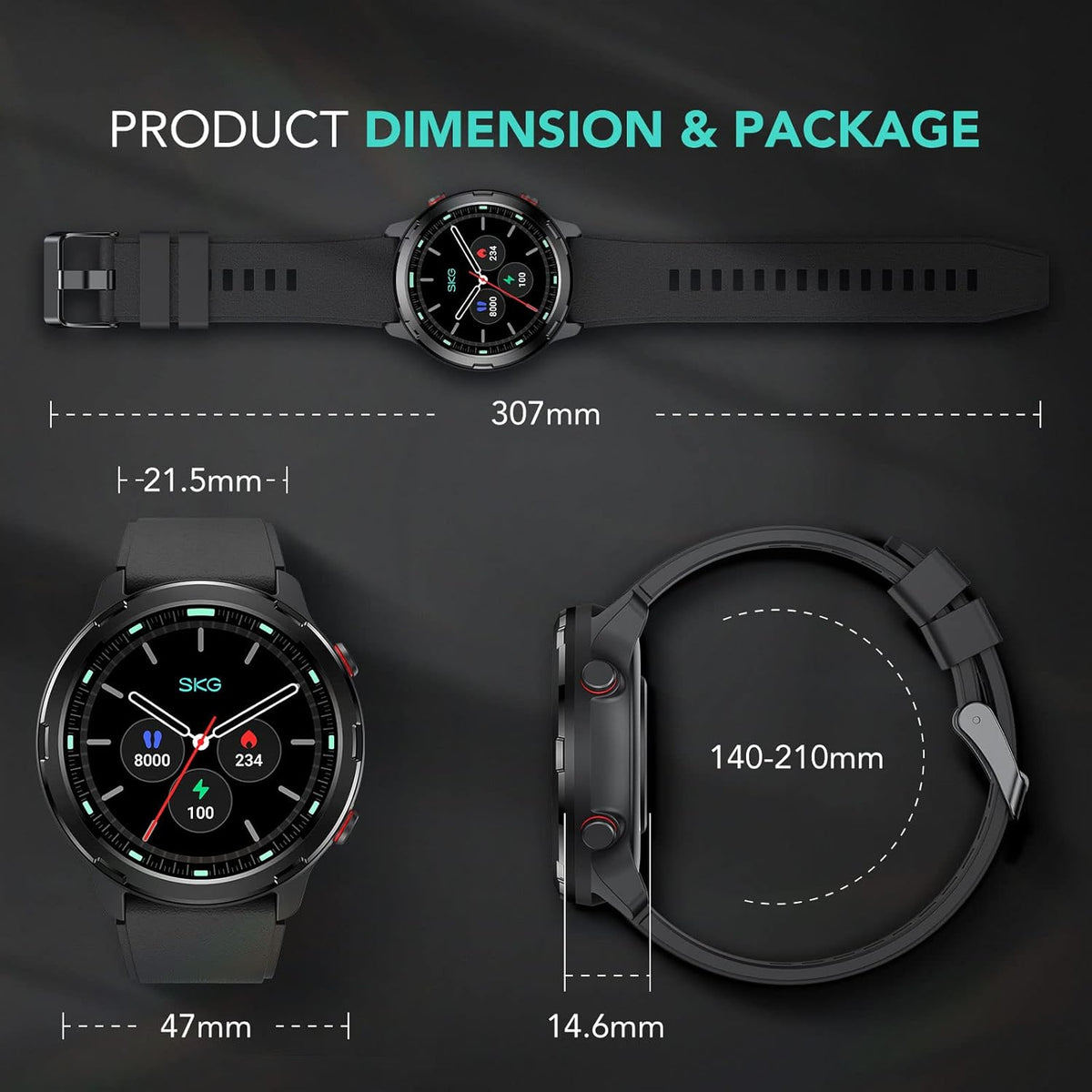 Smart Watch with GPS, Fitness Tracker, Heart Rate, SpO2, Sleep Monitor, IP68 Waterproof C886945