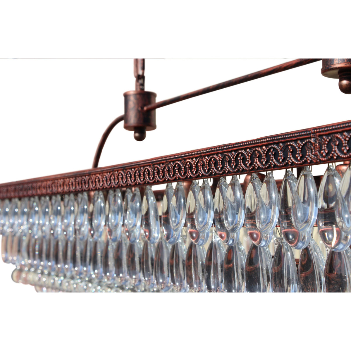 40 inch Rectangular Glass Drop Chandelier A875