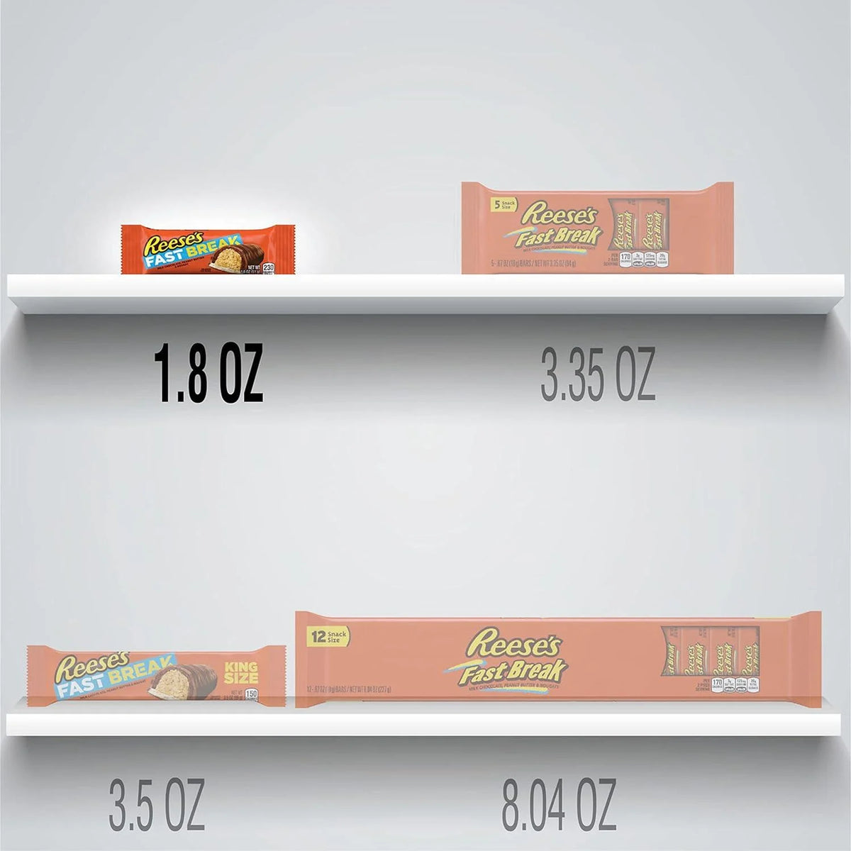 8 Pack 1.8 oz Peanut Butter Nougat Candy Bars P33357