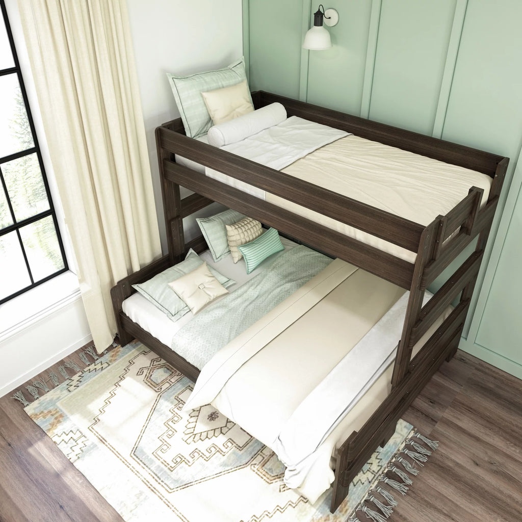 Barnwood Brown Twin XL Over Queen Platform Bunk Bed C12736