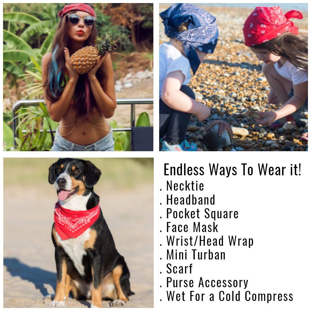 100% Cotton Bandana 21 Inches 36 Pack F444