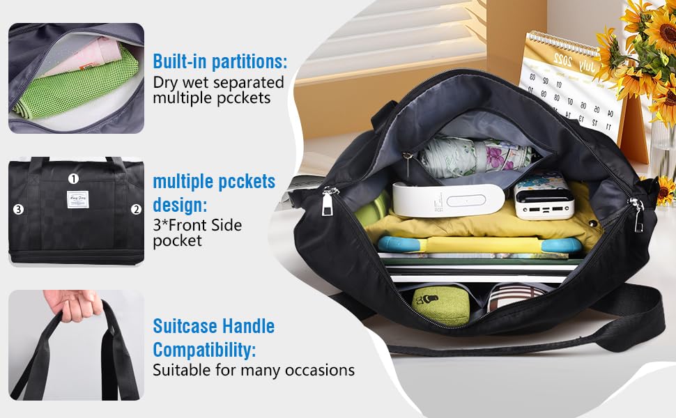Expandable Rolling Luggage Bag with Detachable Duffle Bag M303
