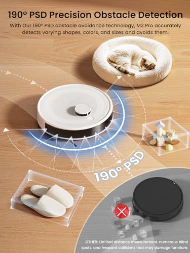 LiDAR Robot Vacuum and Mop, 450ml Dustbin, 150 Mins Runtime H4089
