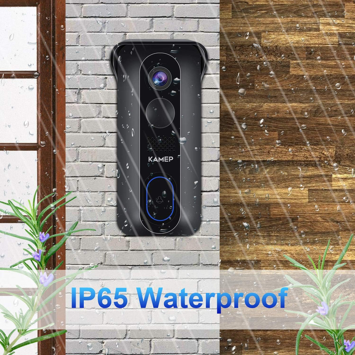Wireless WiFi Video Doorbell Camera HD 1080P Waterproof Battery Powered with 2-Way Audio Motion Detection IR Wide Angle Cloud Storage I396832