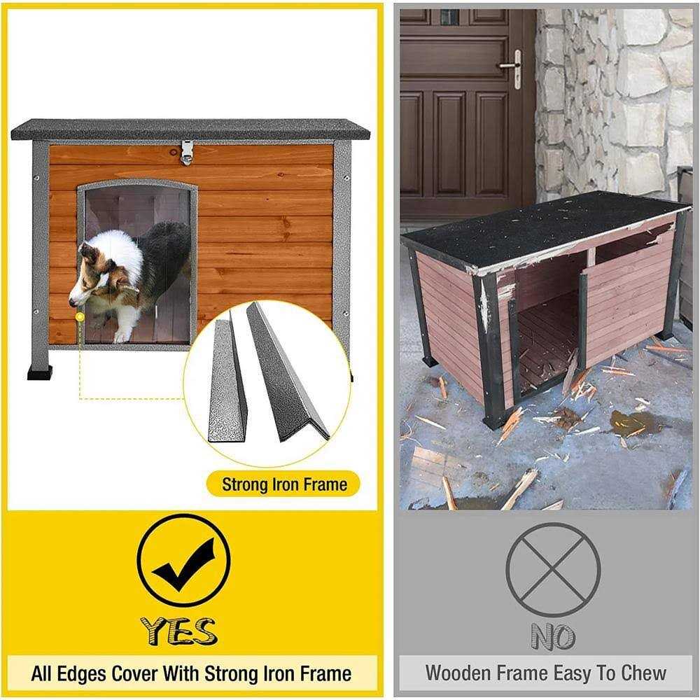 Wooden Dog Crates House with Iron Frame L82763
