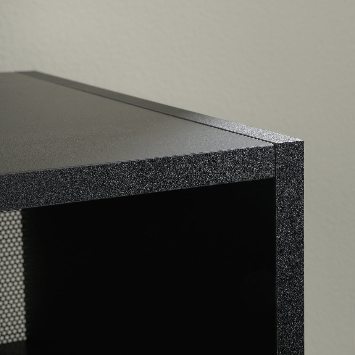Black 3 Drawer Dresser with Open Shelf W59661