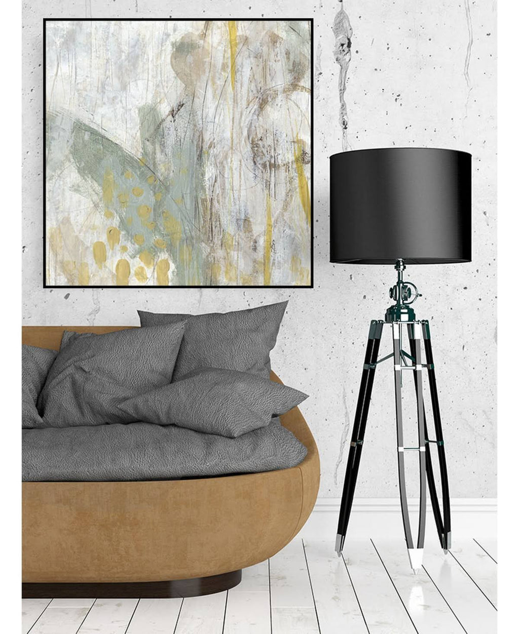 Tan Framed Canvas F320
