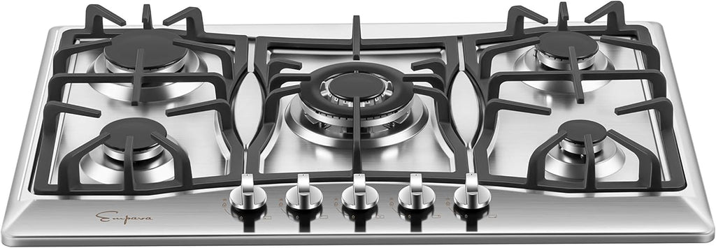 30 in. Stainless Steel Gas Cooktop with 5 Sealed Burners B15699