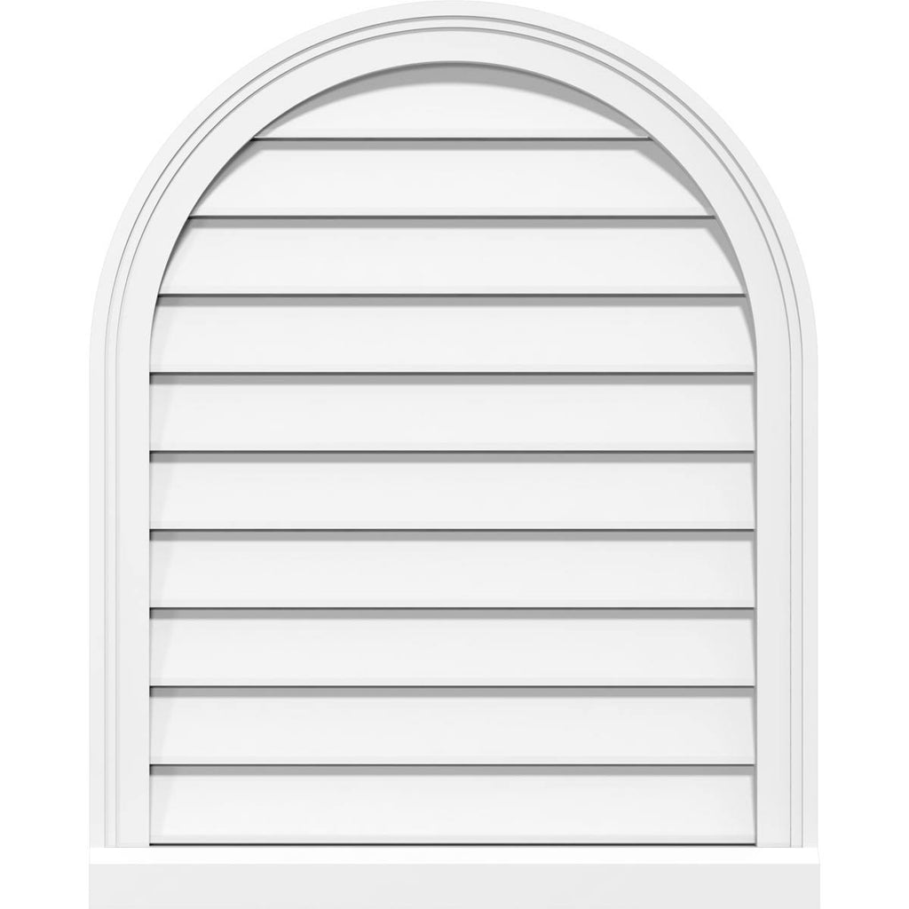Round Top Surface Mount PVC Gable Vent with Brickmould W109