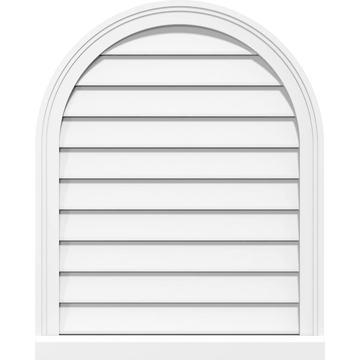 Round Top Surface Mount PVC Gable Vent with Brickmould W109