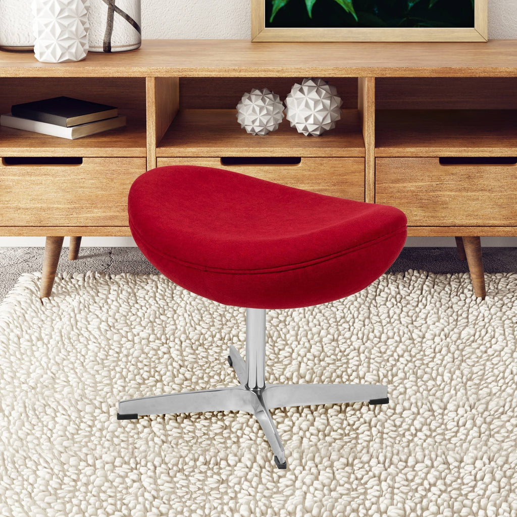 Red Fabric Saddle Wing Ottoman Z1349