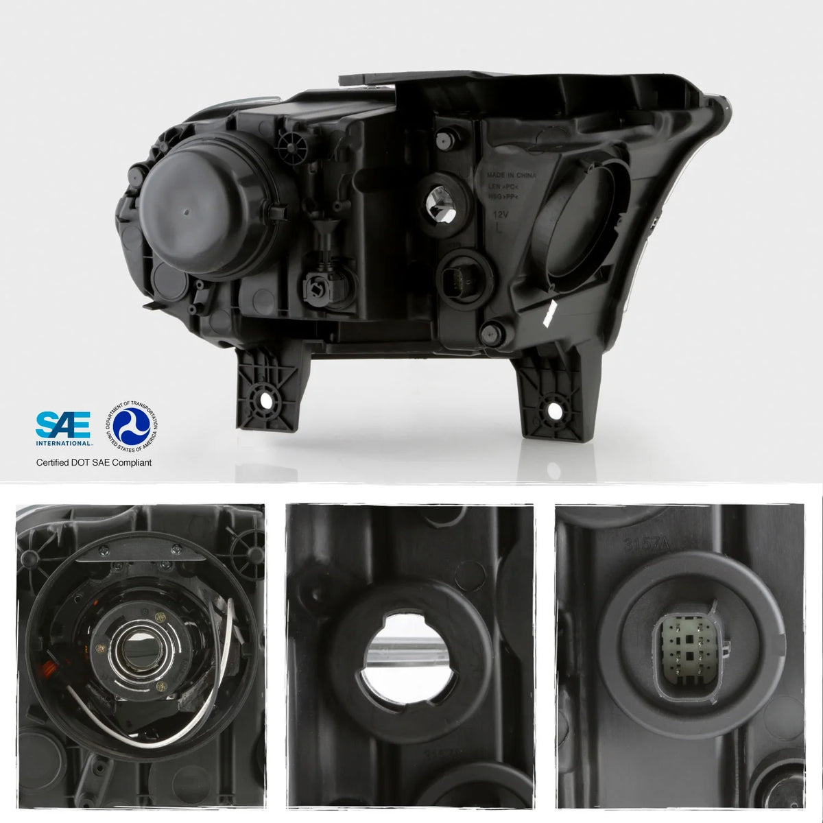 Black Bezel Projector Headlight with LED DRL E861681