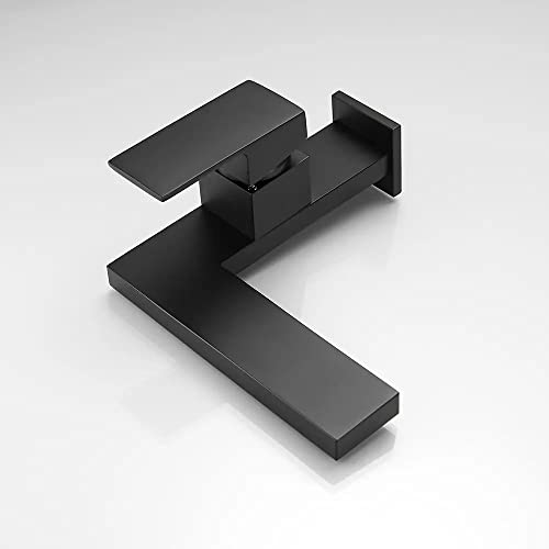 Matte Black Ultra-Thin Waterfall Bathroom Faucet U222141