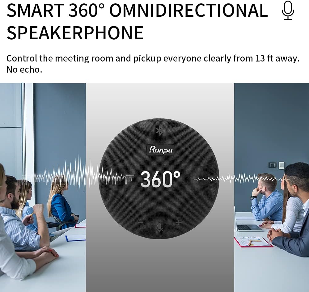 Wireless Bluetooth USB Conference Room Omnidirectional Microphone Speaker X5977