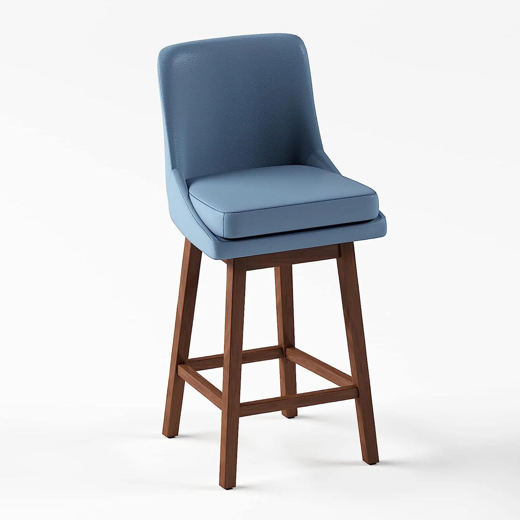 Blue 26" H Swivel Upholstered Bar Stools Set of 4 C169