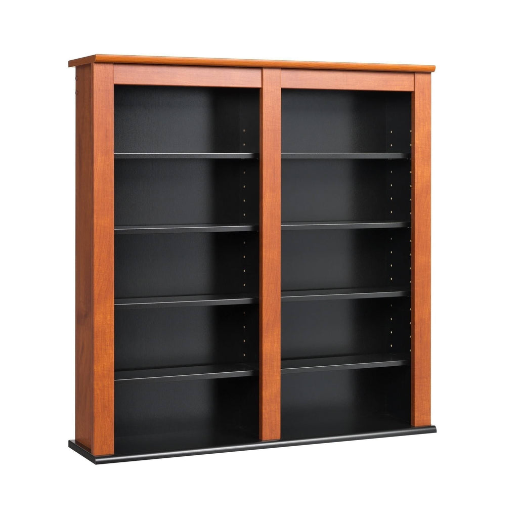 Black Double Floating Media Wall Storage Shelf Z768
