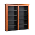 Black Double Floating Media Wall Storage Shelf Z768