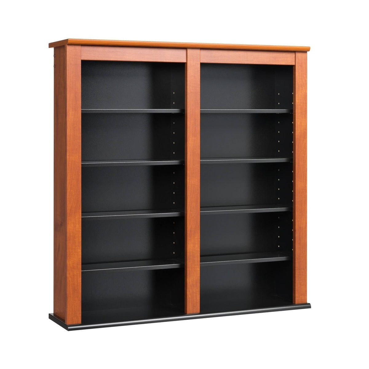 Black Double Floating Media Wall Storage Shelf Z768