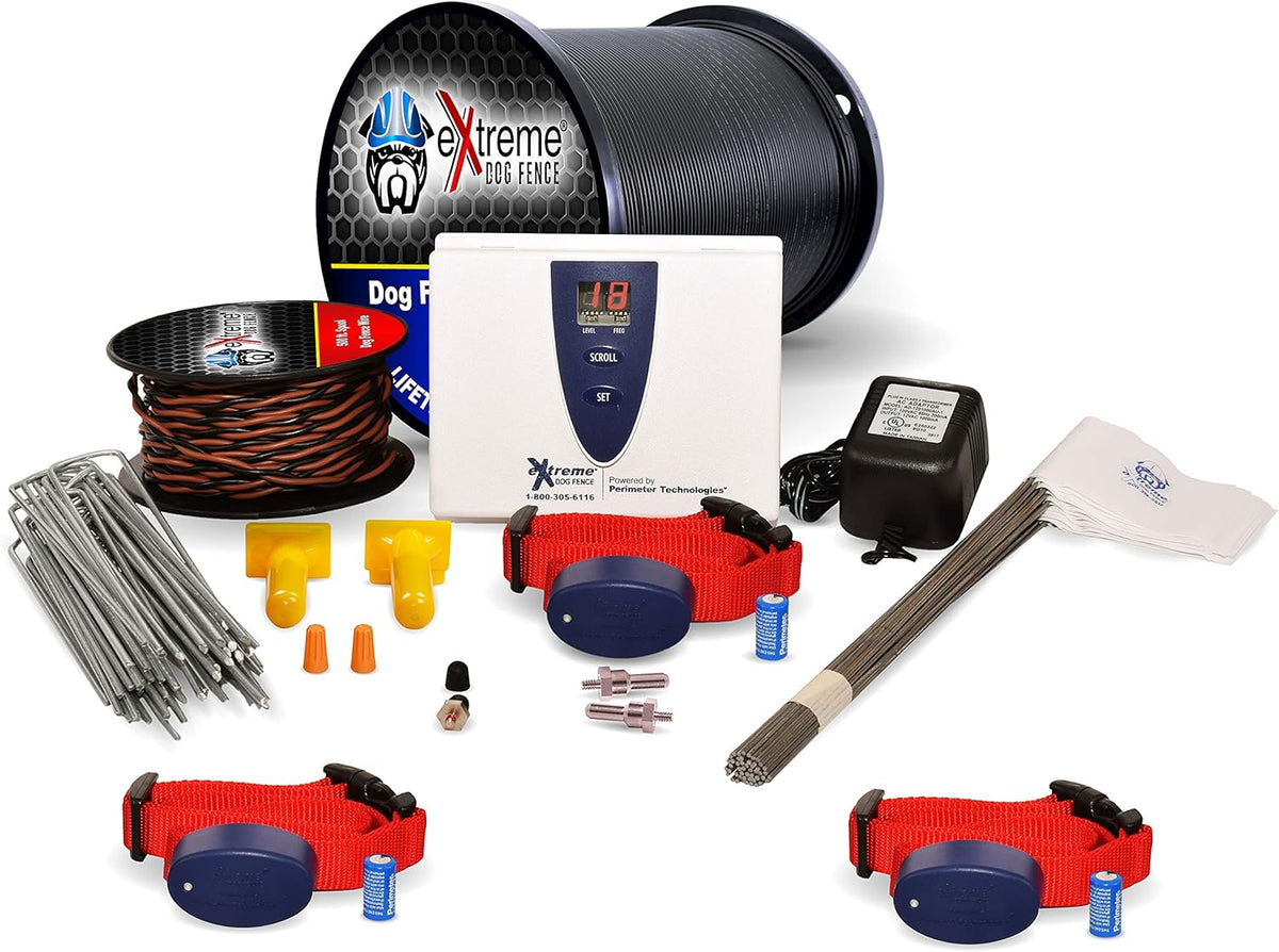 Underground Electric Dog Fence System, 2 Dog, 1000 Feet Wire N10566