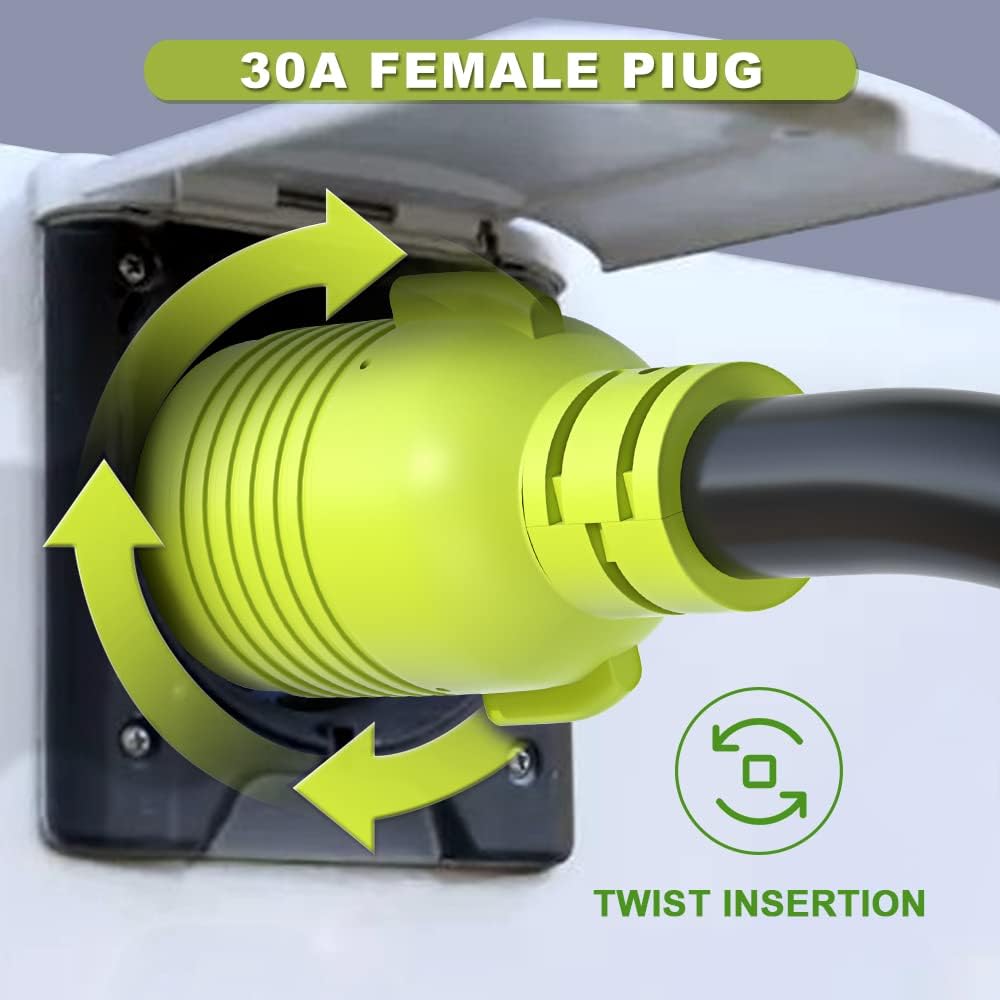 4 Prong 30 Amp Generator Extension Cord, NEMA L14-30P/L14-30R, 10 Gauge SJTW, Twist Lock Plug, 125/250V, 7500W (40FT) K3646