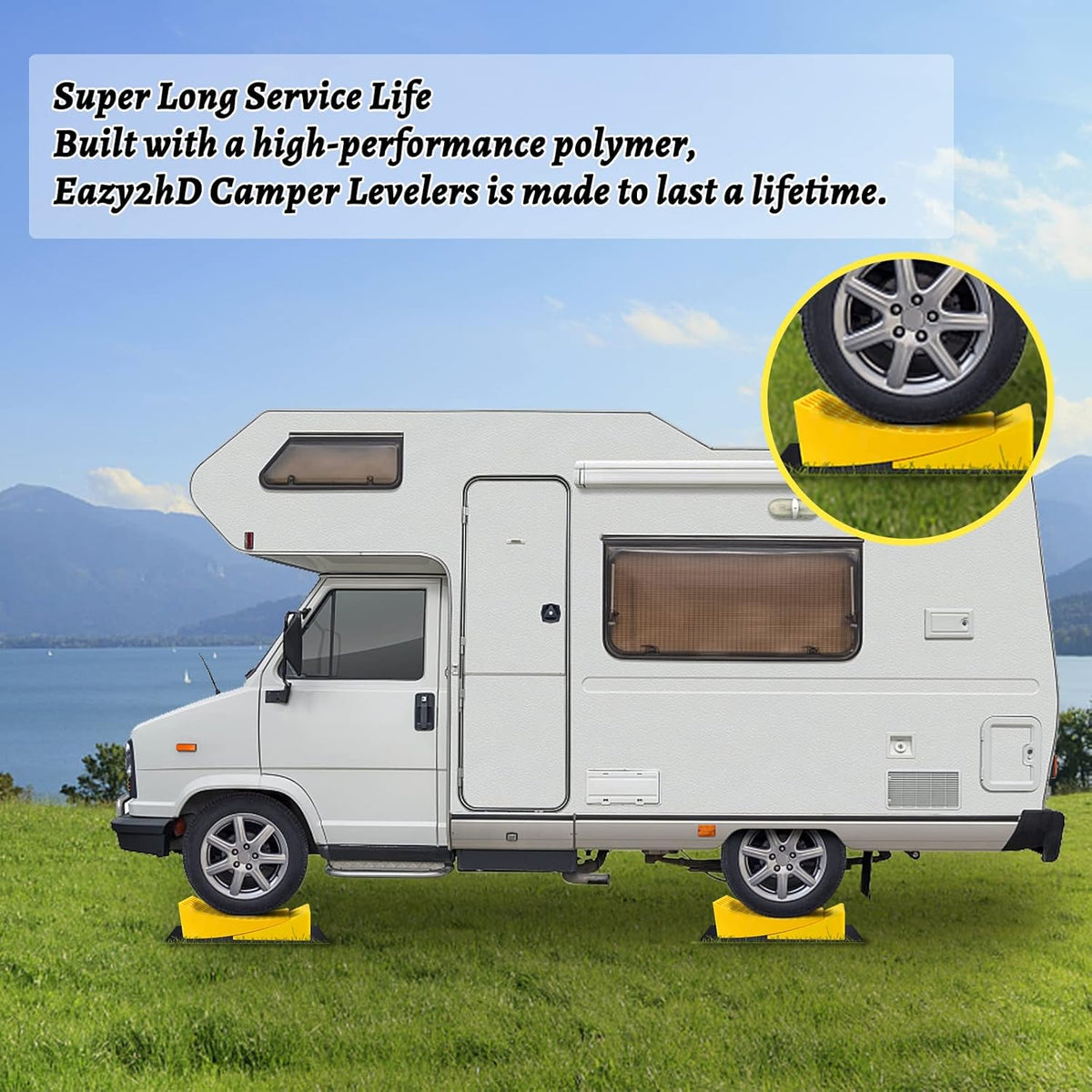 2 Pack Camper Leveler with Chocks and Rubber Grip Mats H329